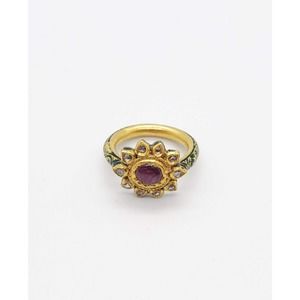 18K Solid Gold Mughal Rose cut Diamond Polki Ring